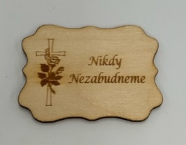 Tabuľa - NIKDY NEZABUDNEME 7,5x5,5cm